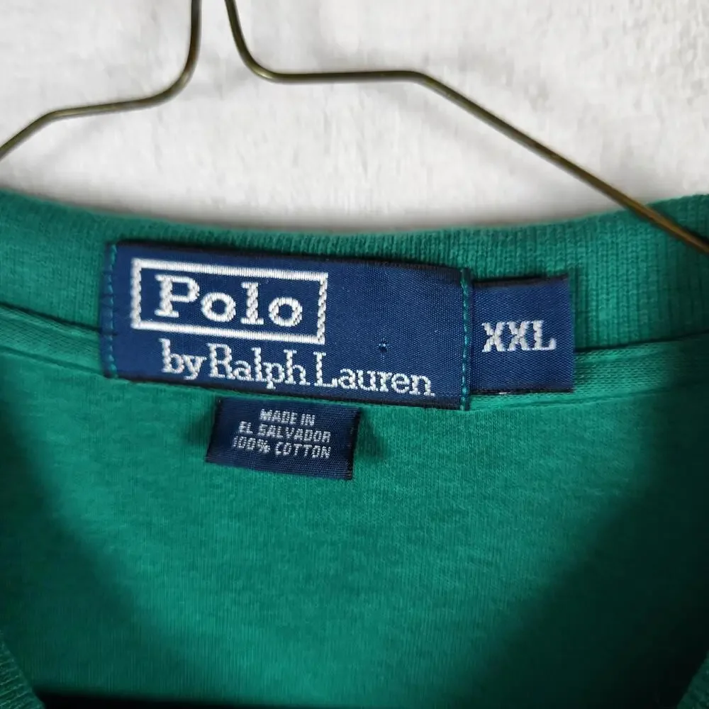 Polo Ralph Lauren Green Short‎ Sleeve Polo Shirt Size 2XL Cotton